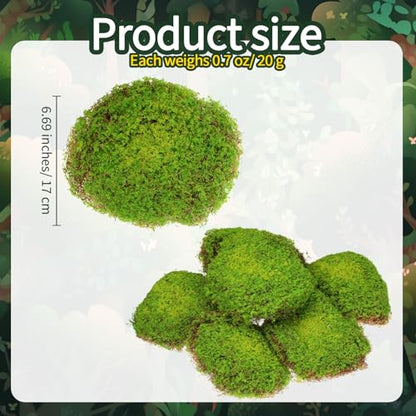 Solsew 6 Pcs Artificial Fake Green Moss for Potted Plant Indoor Waterproof Decorative Faux Moss Decor for DIY Crafts Garden Wedding Party Decoration(Charming) - style: Charming