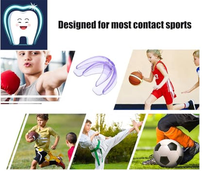 Youth Mouth Guard Football Sport Mouthguard, Premium Quality No Boiling Required，Suitable for Basketball, Wrestling, Taekwondo, Jujitsu and Karate - color: Purple