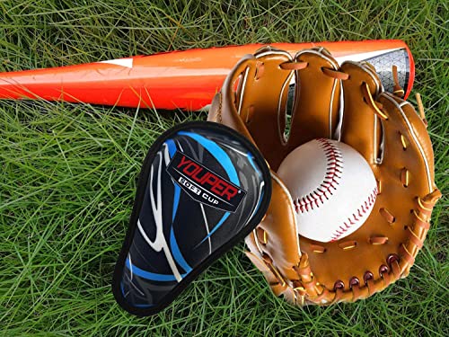 Youper Boys Youth Soft Foam Protective Athletic Cup (Ages 7-12), Kid Athletic Cup for Baseball, T-Ball, Football - color: Black Blue