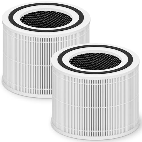 Core 300 Replacement Filter for LEVOIT Core 300 Core 300-P Core 300S Core 300S-P Vortex Air Air Purifier, 3-in-1 High-Efficiency Activated Carbon, Core 300-RF, 2 Pack, White - color: White
