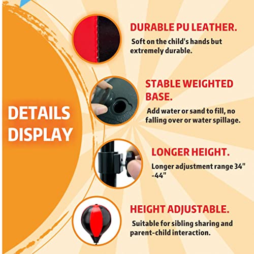 Punching Bag for Kids, 3-12 Adjustable Boxing Equipment with Boxing Gloves, Boxing Set as Boys & Girls Toys Gifts