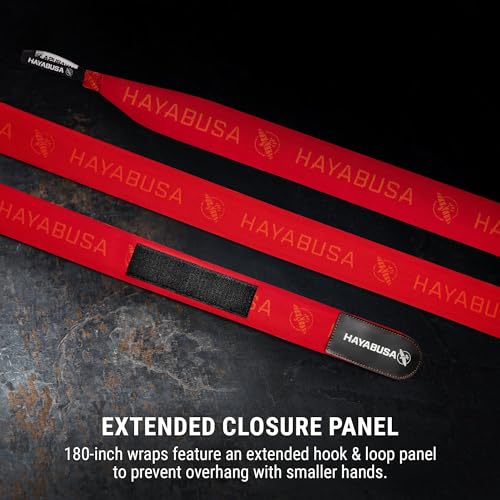 Hayabusa Deluxe Boxing Hand Wraps - 180in - color: Red, size: 180"