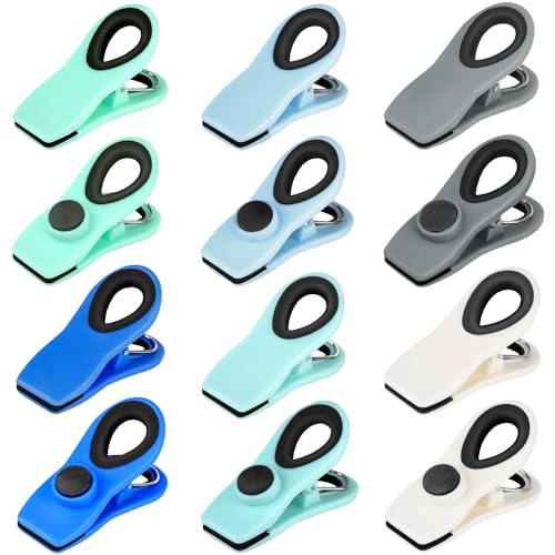 Chip Clips, Magnetic Bag Clips with Air Tight Seal for Food Storage, 12 Pieces (Blue Ombre) - color: 12pcs Blue Ombre