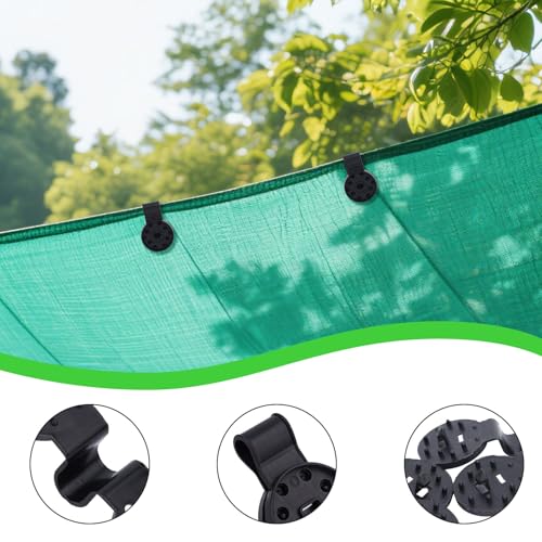 100pcs Shade Cloth Clips, Plastic Round Heavy Duty Lock Grip for Sun Shade Sunshade Net Tarp Clamps Anti Bird Netting Garden & Greenhouse Cover Secure Windproof Reusable Fabric Accessories (Black)