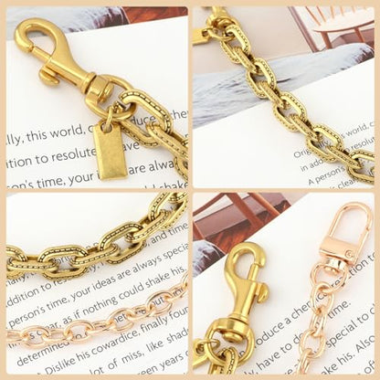 2 Pack Metal Bag Extender Chains, Decorative Handbag Chain Straps with Clip-On Clasps for Crossbody Bags, Purses, Wallets & Jeans