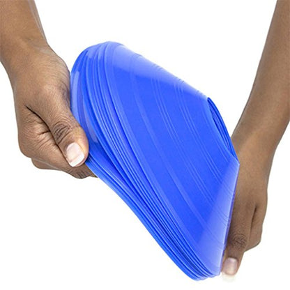 Crown Sporting Goods Set of 12 Soft Plastic Field Disc Cones - color: Blue