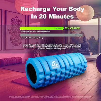 321 STRONG Patented 3-Zone Massage Roller, Medium Density for Exercise - color: Sunrise