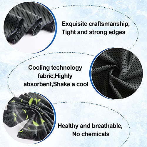 Shellwei 50 Pcs 40 x 12 Cooling Towel Bulk for Neck and Face - color: Dark Gray
