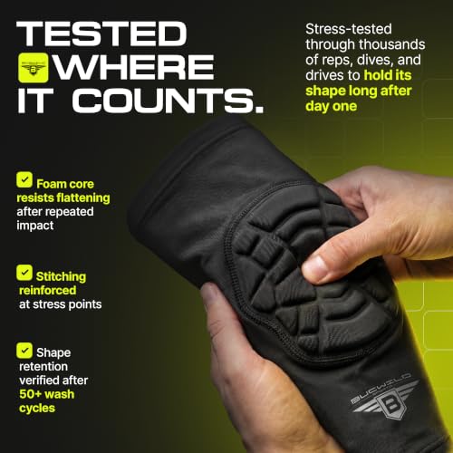 Bucwild Sports Knee Pads/Padded Compression Pro Knee Sleeves (1 Pair) Youth & Adult Sizes - Basketball Wrestling Volleyball Black White Red Blue (Black Camo, Small (Teen/Young Adult)) - color: Black Camo, size: Small (Teen/Young Adult)