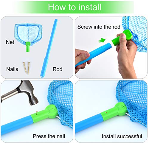 Coopay 2 Pieces Butterflies Fishing Net Catching Bug Floating Bait Beach Nets for Outdoor Playing