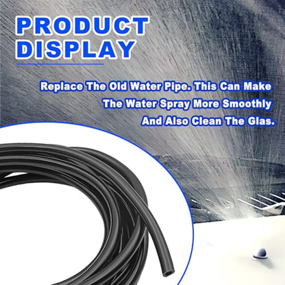 4 Meter Universal Car Windshield Washer Hose Tube Replacement Kit with 12 Connectors for Windshield Wiper Jet Nozzle Repair and Glass Washing System Maintenance