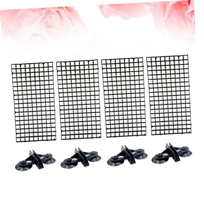 HEMOTON 1Set Spliced Lattice Plate for Aquariums Black Panels Suction Cups Easy to Install Fish Tank Divider for Isolation and Breeding