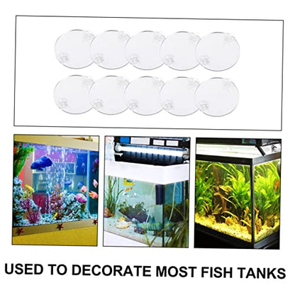 Happyyami Betta Fish Tank Mirror Decorations 10pcs Suction Cup Aquarium Airline Mirror Toy for Betta Fish Safe Material