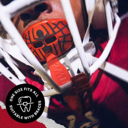 Marvel Spider-Man Lip Guard, Football Mouth Guard with Detachable Strap - color: Spider-man