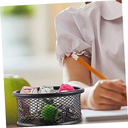 Alipis Mesh Paperclip Storage Container Lid Office Desk Organizer for Iron Paper Clips 1-Piece Multi-Purpose Holder for School and Office Supplies