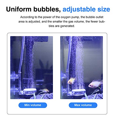 1.4inch Aquarium Air Stone Fish Tank Nano Bubble Stone Kit with Control Valve Quiet Super-High Dissolved Oxygen Diffuser Makes Super Tiny Bubbles for Betta Fish & Small Tank