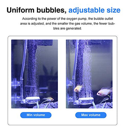 1.4inch Aquarium Air Stone Fish Tank Nano Bubble Stone Kit with Control Valve Quiet Super-High Dissolved Oxygen Diffuser Makes Super Tiny Bubbles for Betta Fish & Small Tank