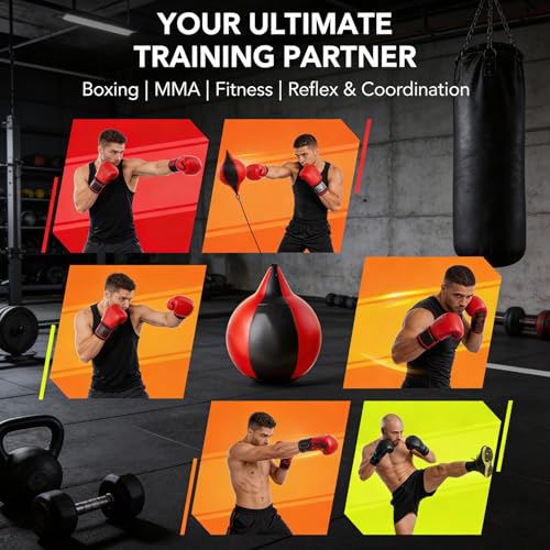 TARSHYRY Double End Bag Boxing Ball,PU Leather Double End Punching Bag Boxing Striking Improve Reflexes, Fast Speed Hanging Boxing Ball for Training, TARSHYRYzinw1pgkq0