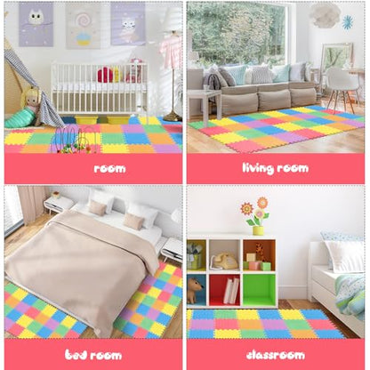 Shihanee 16 Foam Floor Interlocking Tiles, 11.8 x 11.8 Inch, Colorful - color: Colorful