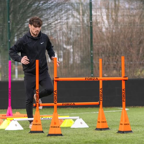 FORZA Cone & Hurdle Training Sets | Improve Your Speed & Agility Skills - Available in 3 Styles and 8 Colors - color: Orange, style: Pro Tri Cone