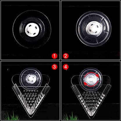 Cone Red Worm Feeder Acrylic V-Shape Shrimp Fish Tank Feeding Cup with Suction Cup