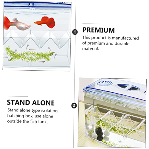 3 Pcs Small Fish Breeding Box - Freestanding Self-Floating Isolation Hatchery for Guppy and Fry in Aquarium