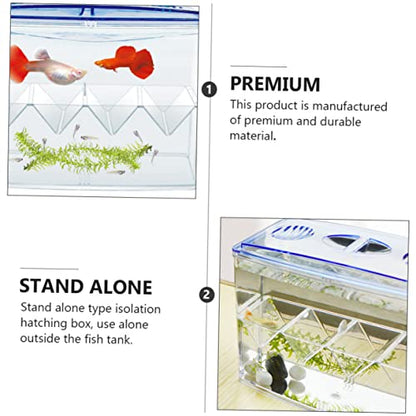 3 Pcs Small Fish Breeding Box - Freestanding Self-Floating Isolation Hatchery for Guppy and Fry in Aquarium