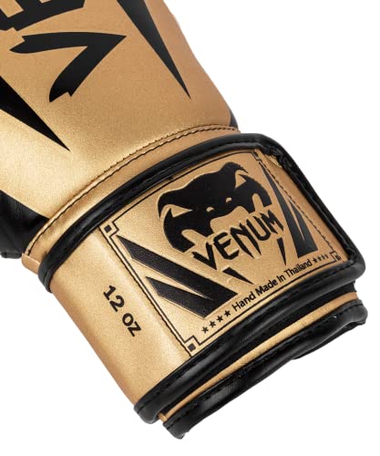 Venum Elite Boxing Gloves - color: Gold/Black, size: 10-Ounce