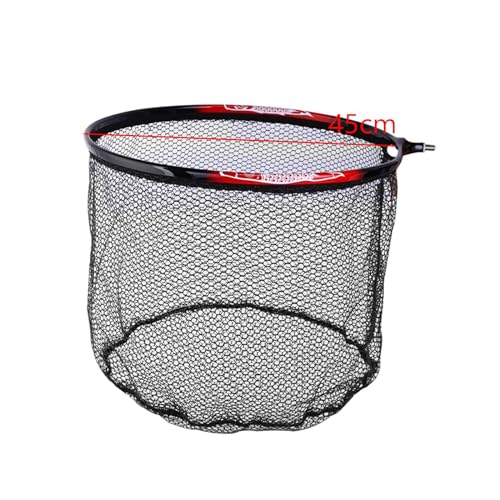 Fishing Landing Net Head Landing Net Head Replacement Net Catfish Bass Rubber Coated Fishing Trout Outdoor Fly Fishing Net - color: 45cm