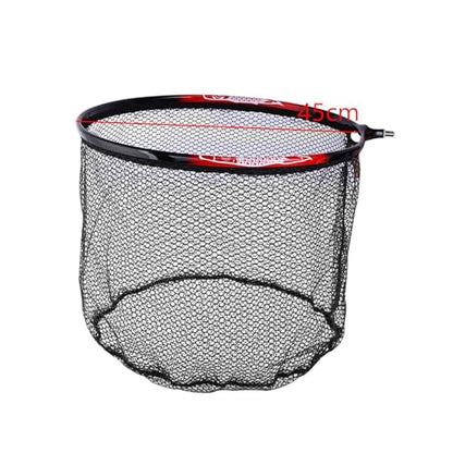 Fishing Landing Net Head Landing Net Head Replacement Net Catfish Bass Rubber Coated Fishing Trout Outdoor Fly Fishing Net - color: 45cm