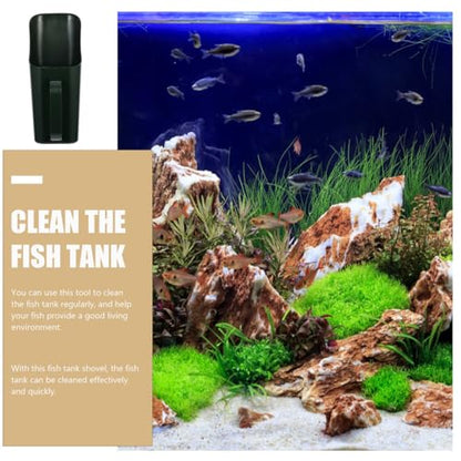 Balacoo Aquarium Sand Cleaner: Plastic Fish Tank Cleaner - Thickened Aquarium Sand Scoop, Cleaning Pan Scoop Shovel for Home Fish Tank Garden - Black