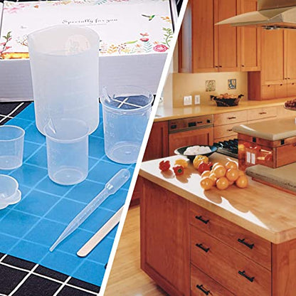 Waziaqoc 50ml/1.7oz Plastic Graduated Beaker (6 Pack), Transparent PP Measuring Cup Mixing Cup for Kitchen Lab - color: 6pcs, size: 50 ml