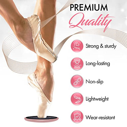 Ballet Pirouette Disc for Dancers and Turn Technique Training | Portable Training Disc to Improve Pirouettes, Releve, Balance and Control for Dance, Gymnastics and Ice Skating - color: Pink with box