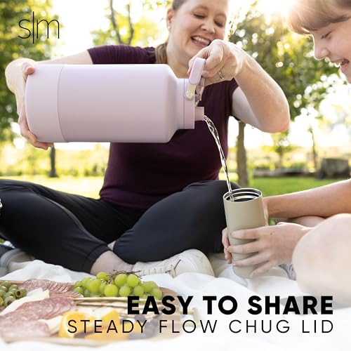 Simple Modern Water Bottle Jug | Straw & Chug Lid | 128oz, Beige - color: -Almond Birch, size: 128 Ounces