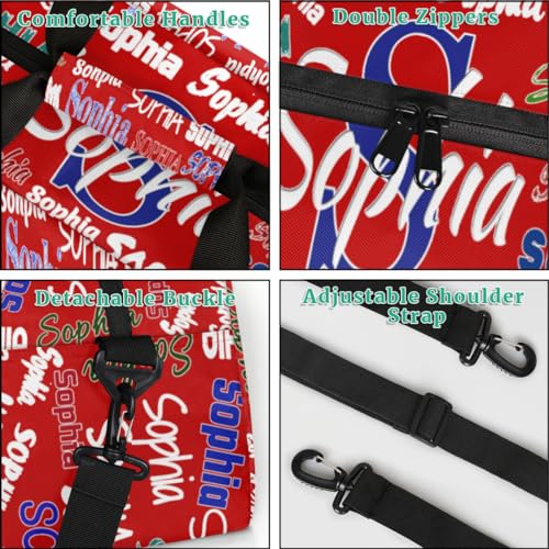 Custom Sports Duffel Bag Boys Personalized Kids Gym Bag, Red - color: Color 1