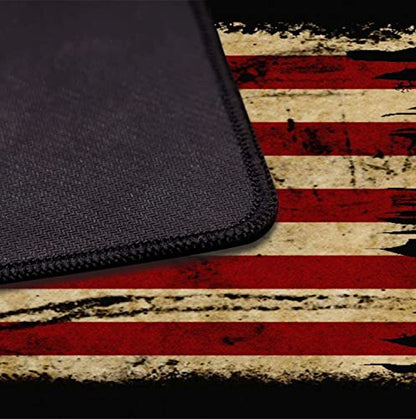 US Flag Anti Slip Waterproof Mouse Mat, Laptop and Home Office Desk Mat | The Surface Of The Mouse Pad Is Designed With Fiber Woven Material, And The Base Is Made Of Natural Anti Slip Rubber. - color: American Antique Flag