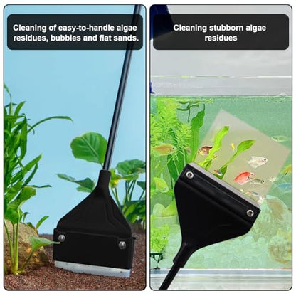 Algae Scraper for Glass Aquariums 24.4" Fish Tank Scraper with 10 Replaceable Blades Aquarium Glass Scraper Adjustable Length Aquarium Cleaning Tools Kit for Glass Aquarium Fish Tank