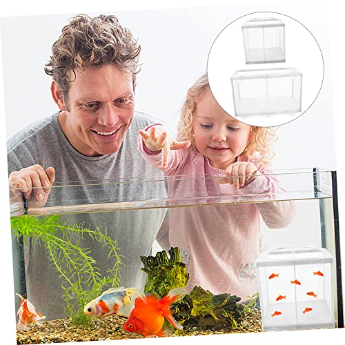 Garneck 2pcs Fish Breeder Net for Aquariums Separation Net Hatching Incubator Cups Easy to Install Fish Box for Fry and Shrimp Breeding