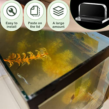 4 Pcs Aquarium Lid Handles Acrylic Fish Tank Cover Handles Adhesive Tank Lid Replacement Handle for Aquarium Fish Tank Lid, 2.36 x 1.38 Inch (Transparent) - color: Transparent
