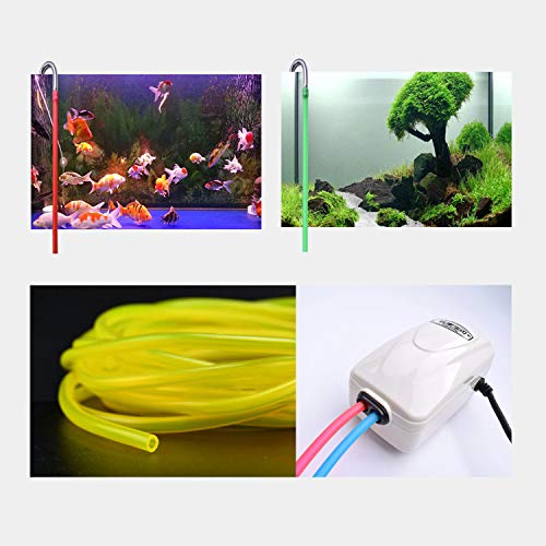Airline Tubing for Aquarium 16.4 Feet Rubber Fish Tank Air Tubing Standard Colorful Aquarium Hose for Air Pump Black Yellow Green Red Blue (Green)