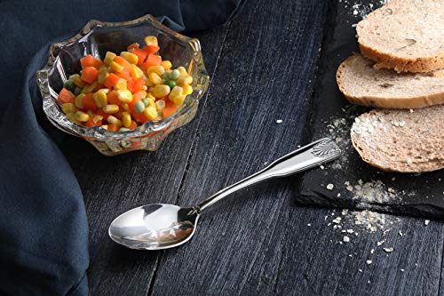 New Star Foodservice 58345 Shell Pattern, 18/0 Stainless Steel, Dinner/Dessert Spoon, 7.5-Inch, Set of 12 - size: Dinner/Dessert Spoon (7.5-Inch)
