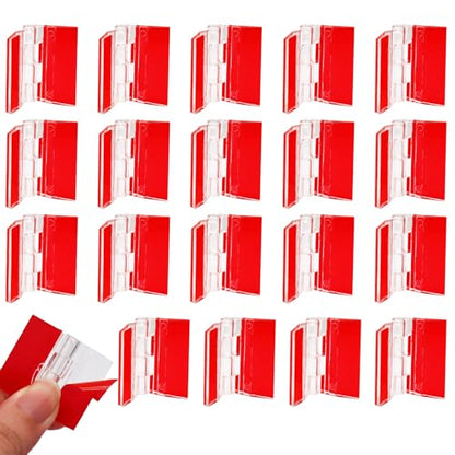 20 Pcs Acrylic Small Hinges, Self Adhesive Plastic Hinges, Clear Foldable Tools for Crafts, Aquarium Lid, Cabinet, Glass Furniture, and Display Stand (35x30mm) - size: 35x30mm