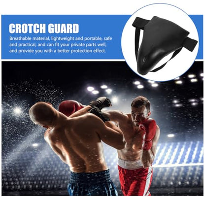 Breathable Sports Groin Guard PU Black for Boxing Training