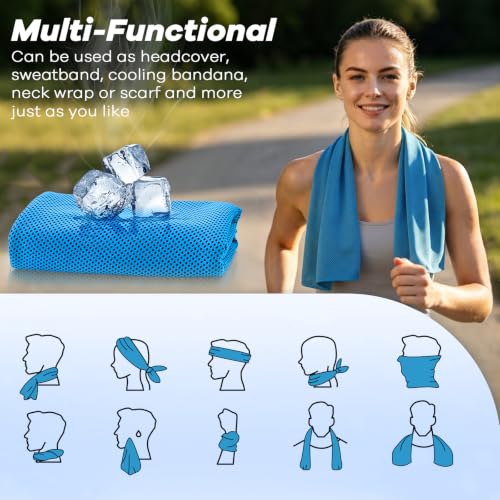 Cooling Towels 4 Pack 40"x12" Soft Gym Towels for Men Women, Sweat Towels for Workout Hot Yoga & Outdoor Hiking-Black Grey Red