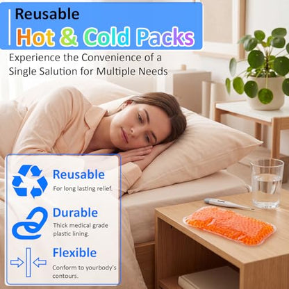 Trelaco 24 Pcs Multicolor Gel Bead Ice Pack 4 x 6 in Reusable Hot Cold Pack - color: 6 Colors