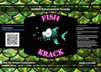 Baitfish Enhancement and Keeping Formula Additive for Minnow Buckets, Livewells and Bait Tanks. Keeps Holding Fish Alive Longer, Healthier, and Improves Performance Levels.