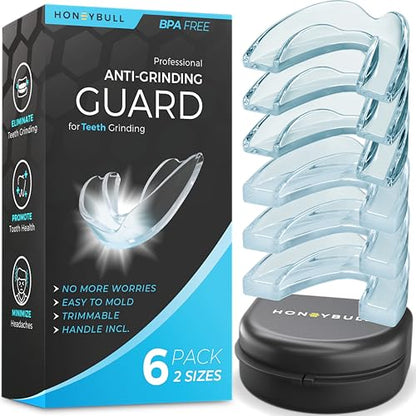 HONEYBULL Anti Grinding Night Guards, Moldable, 6 Pack Thin & Thick