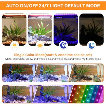 hygger Smart Aquarium Starter Kit, Glass Fish Tank with 24/7 Mode Light, Heater, Water Pump, Filter Media, Auto Feeder,Water Changer, Cleaning Tool, Fishing Net,Timer Automatic Switch (10 Gallon)