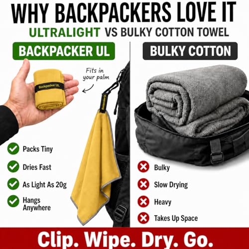 Backpacking Ultralight Quick Dry Microfiber Soft Fast Drying Hand and Face Towel Wash Cloth Camping Yoga Hiking Active Lifestyle Small (Yellow, Small) - color: Yellow, size: Small