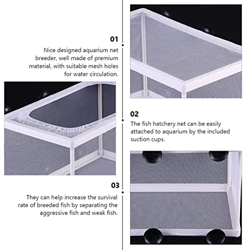 FOMIYES 3pcs Isolation Box Network for Fish Tank Small Fishing Net Suction Cup Fish Brooder